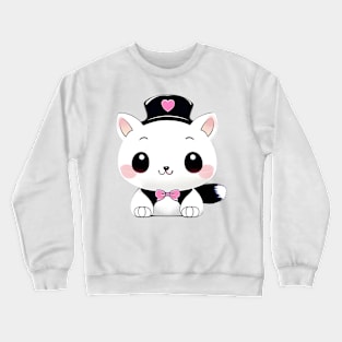 Snowflake Serenade: A Sweetheart Kitty with Love's Embrace Crewneck Sweatshirt